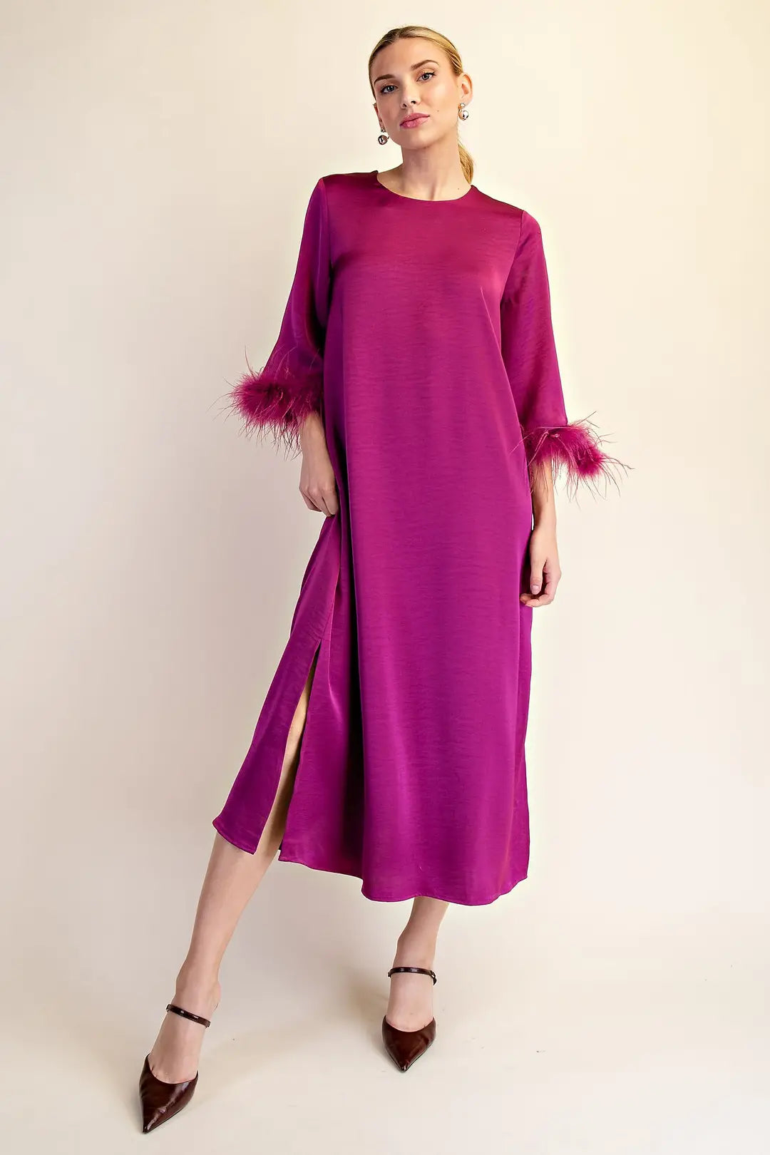 Feather Trim Dress