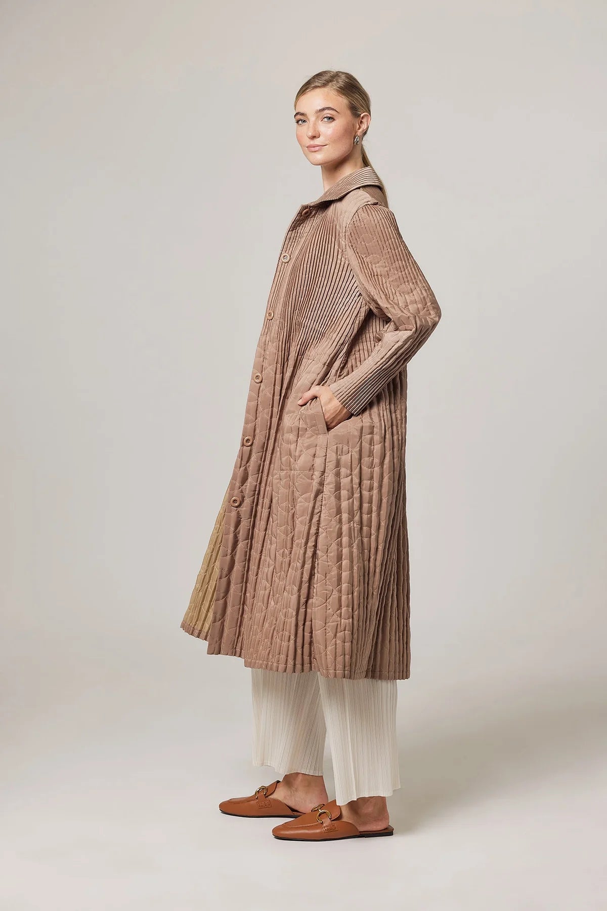 Celeste Petals Plissé Quilted Jacket