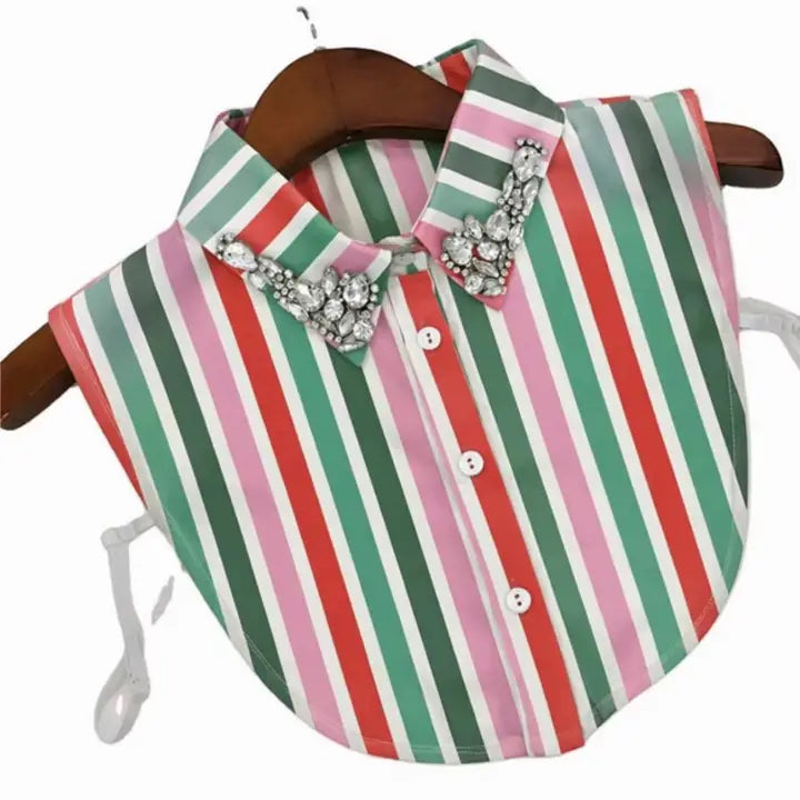 Pink/Green Striped Collar