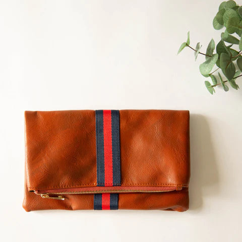 Preppy Stripe Foldover Clutch