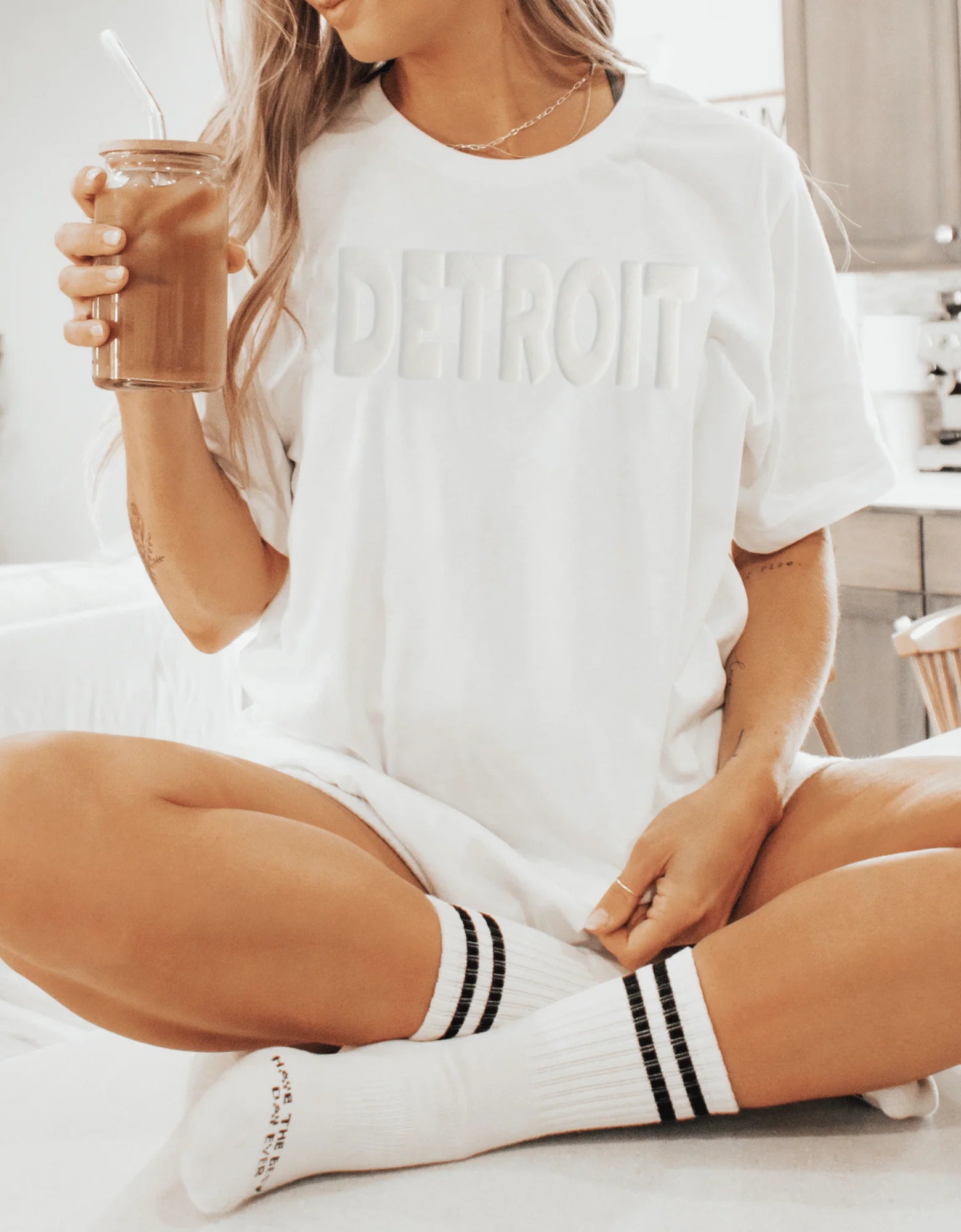 White DETROIT T-Shirt