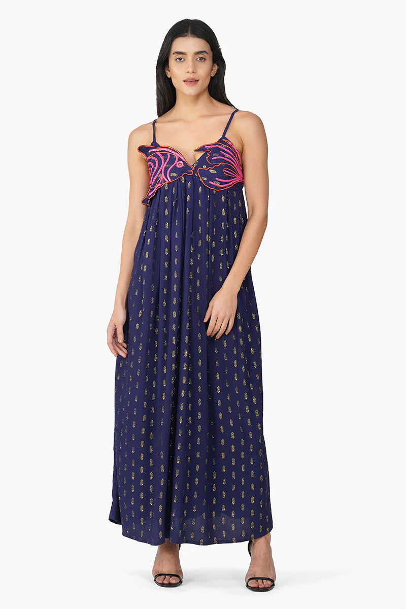 Bowfin Fish Embellished Lurex Dress