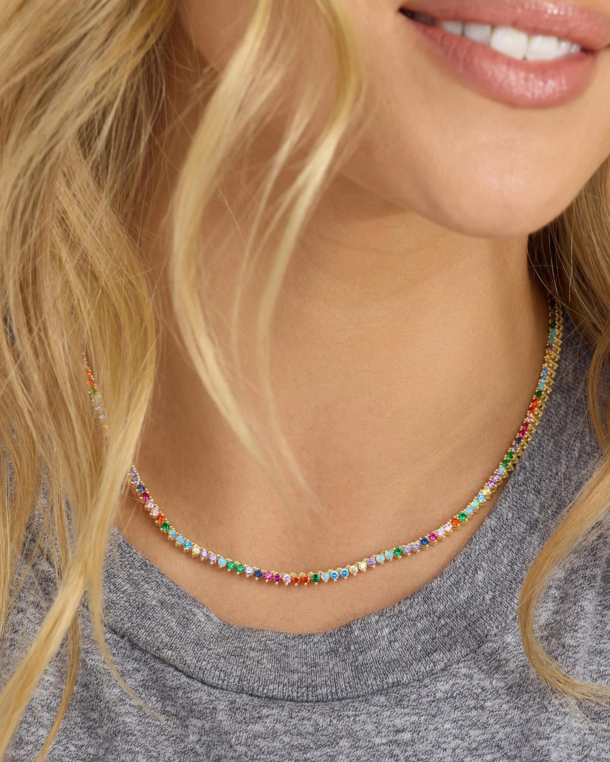 Rainbow Tennis Necklace