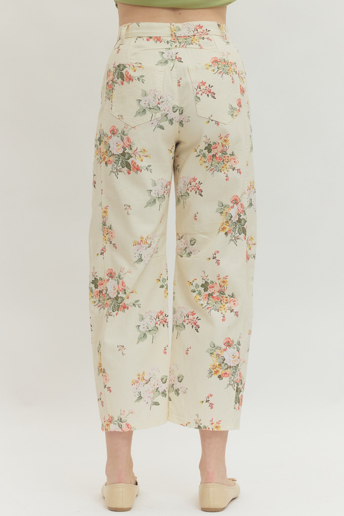 Floral Barrel Jean
