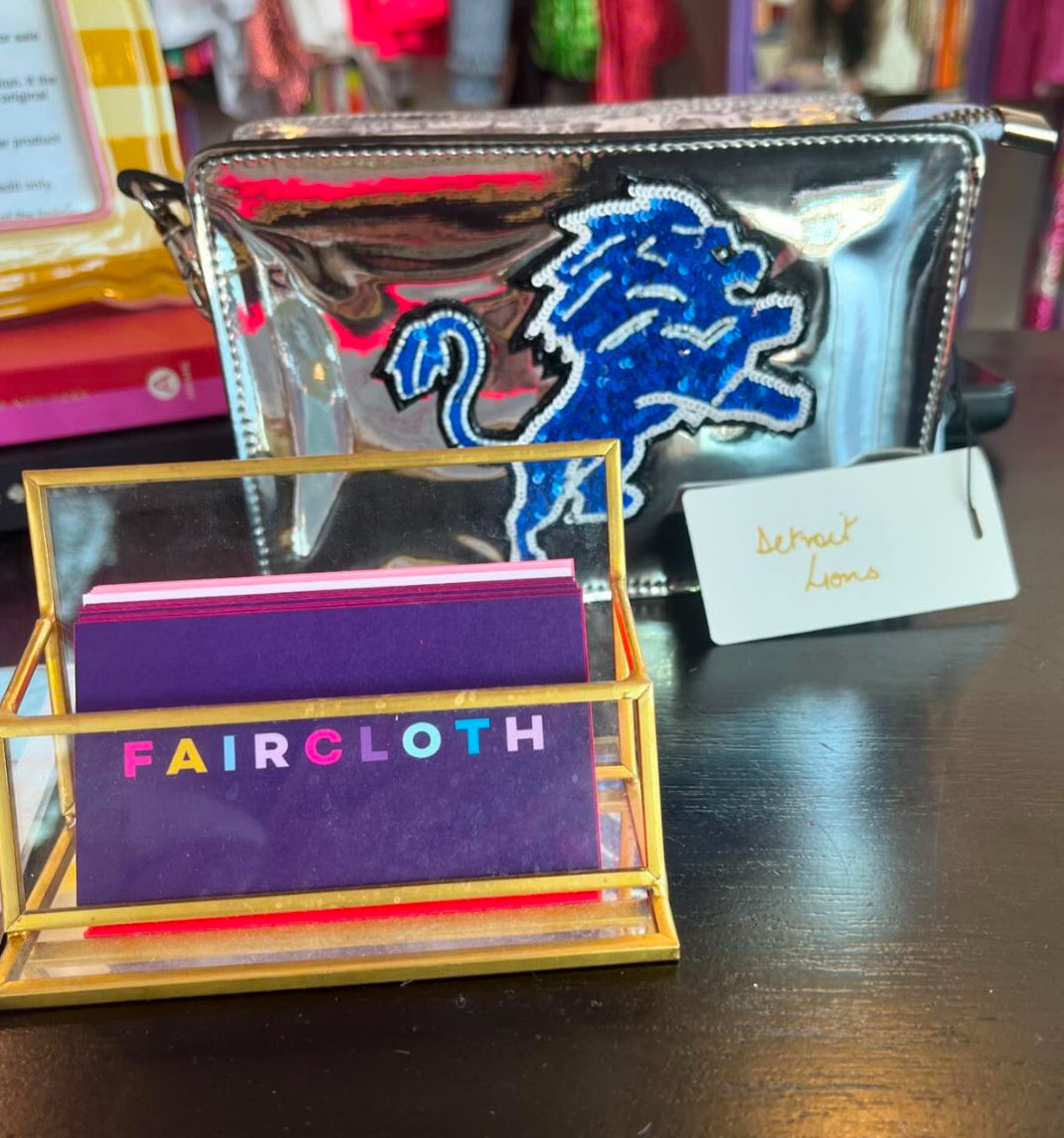 Silver Detroit LIONS crossbody
