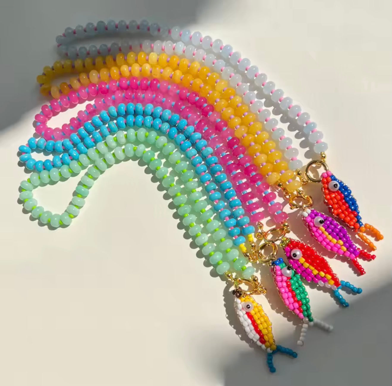 Big Fish Little Fish Beaded Necklace