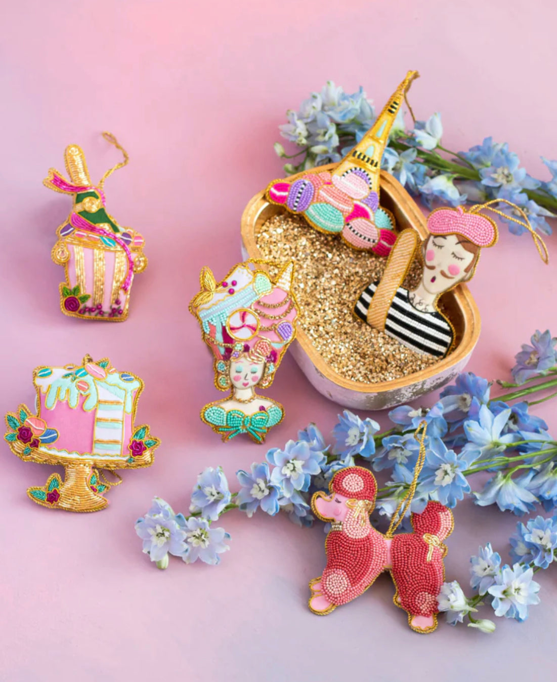 Beaded Parisian Ornaments