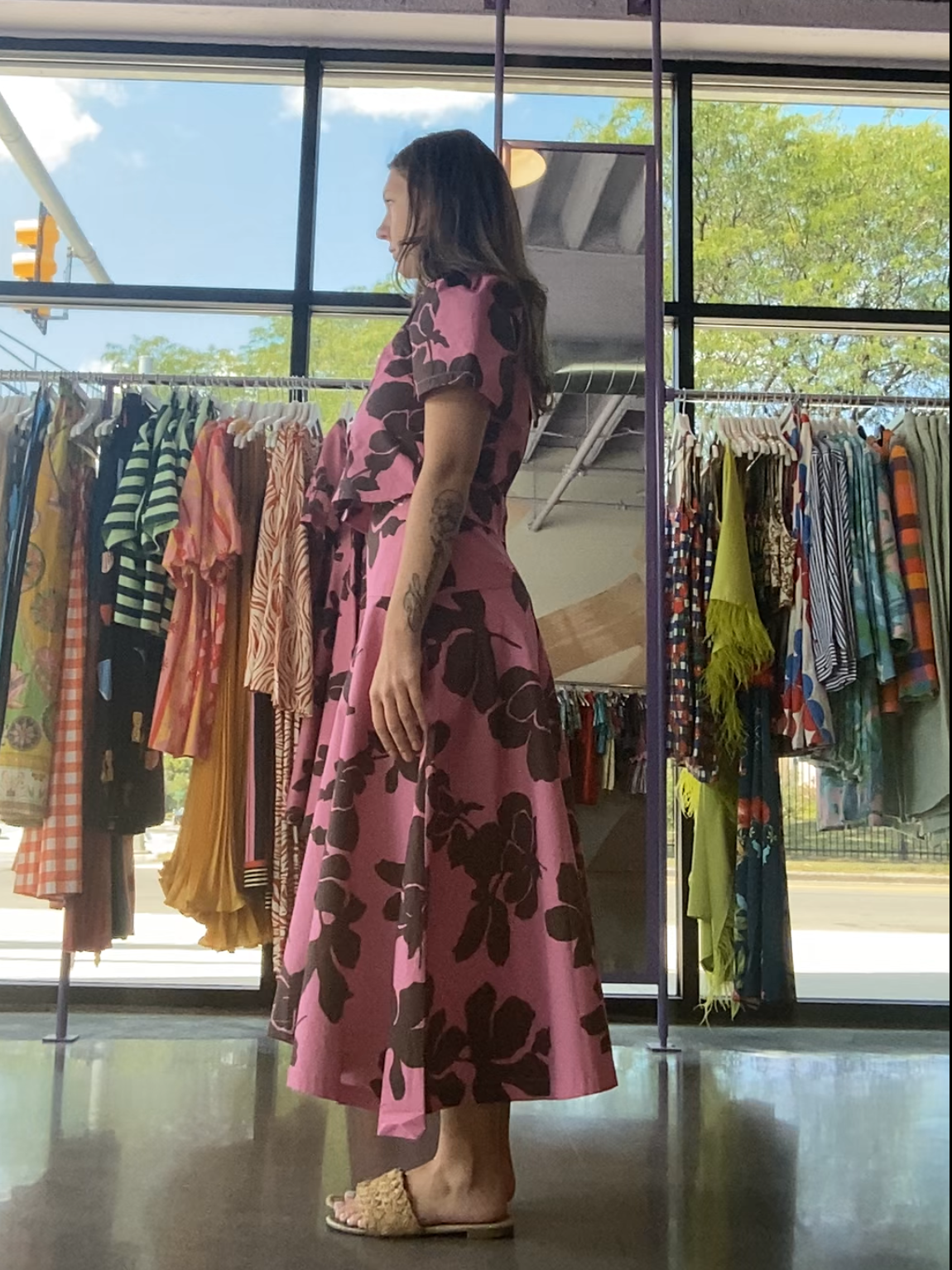 Pink Floral Skirt