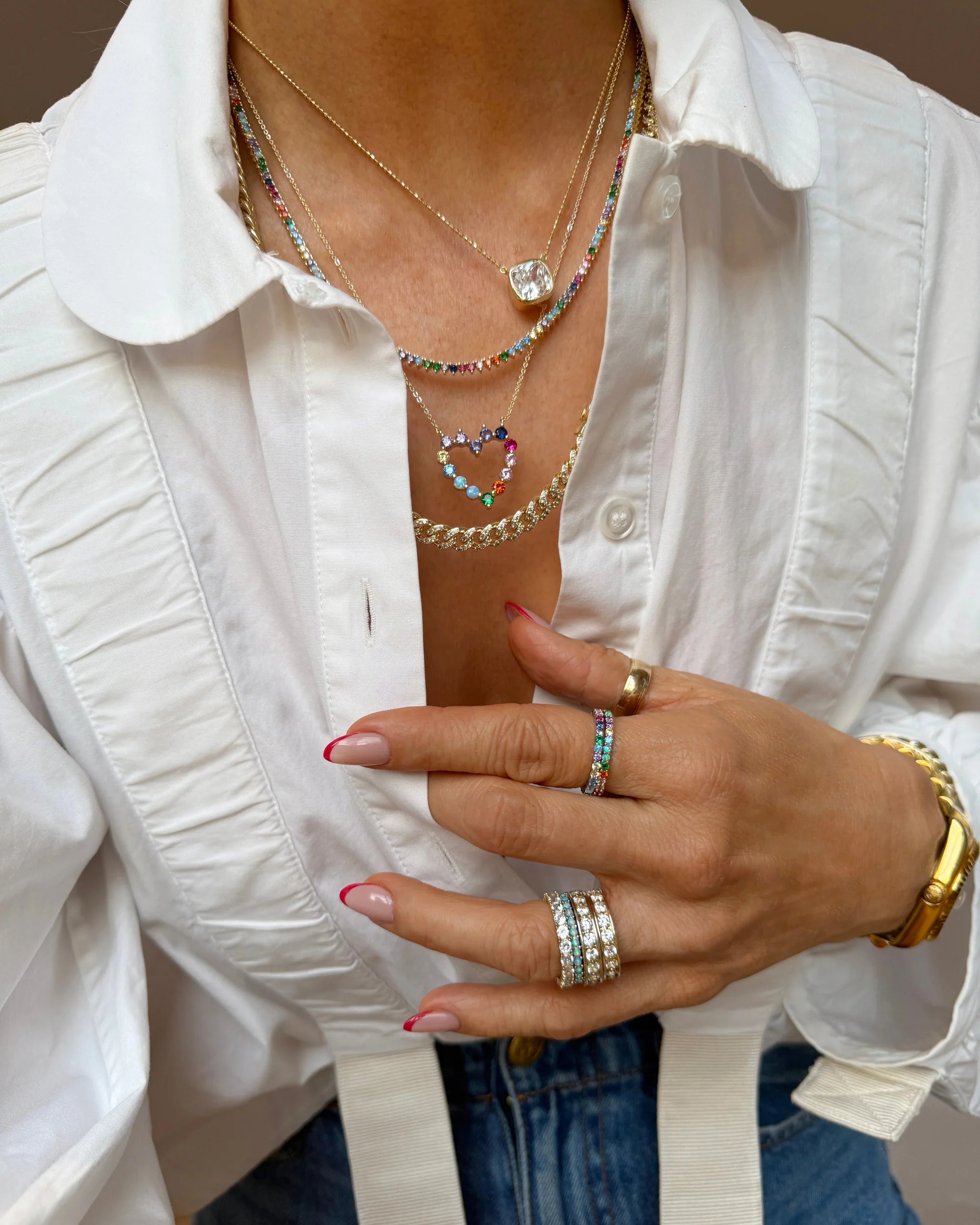 Rainbow Tennis Necklace