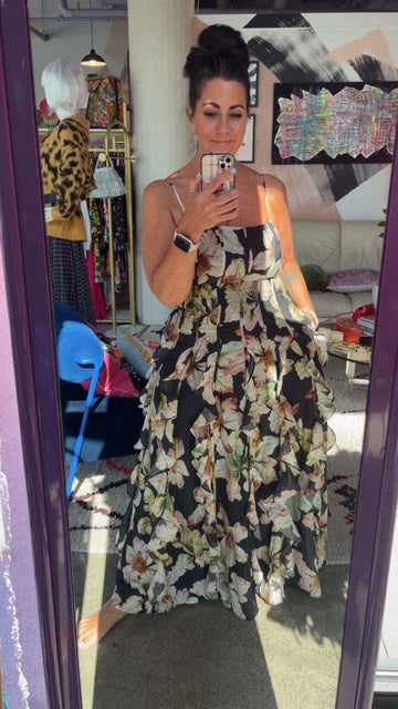 Floral Ruffle Gown