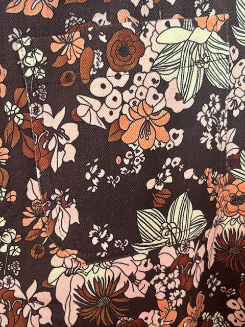 Brown Floral Pants