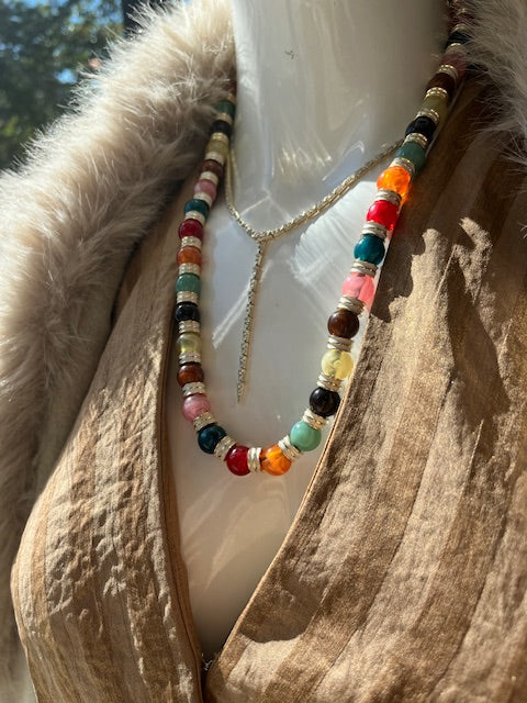 Italian Bead Rainbow Necklace