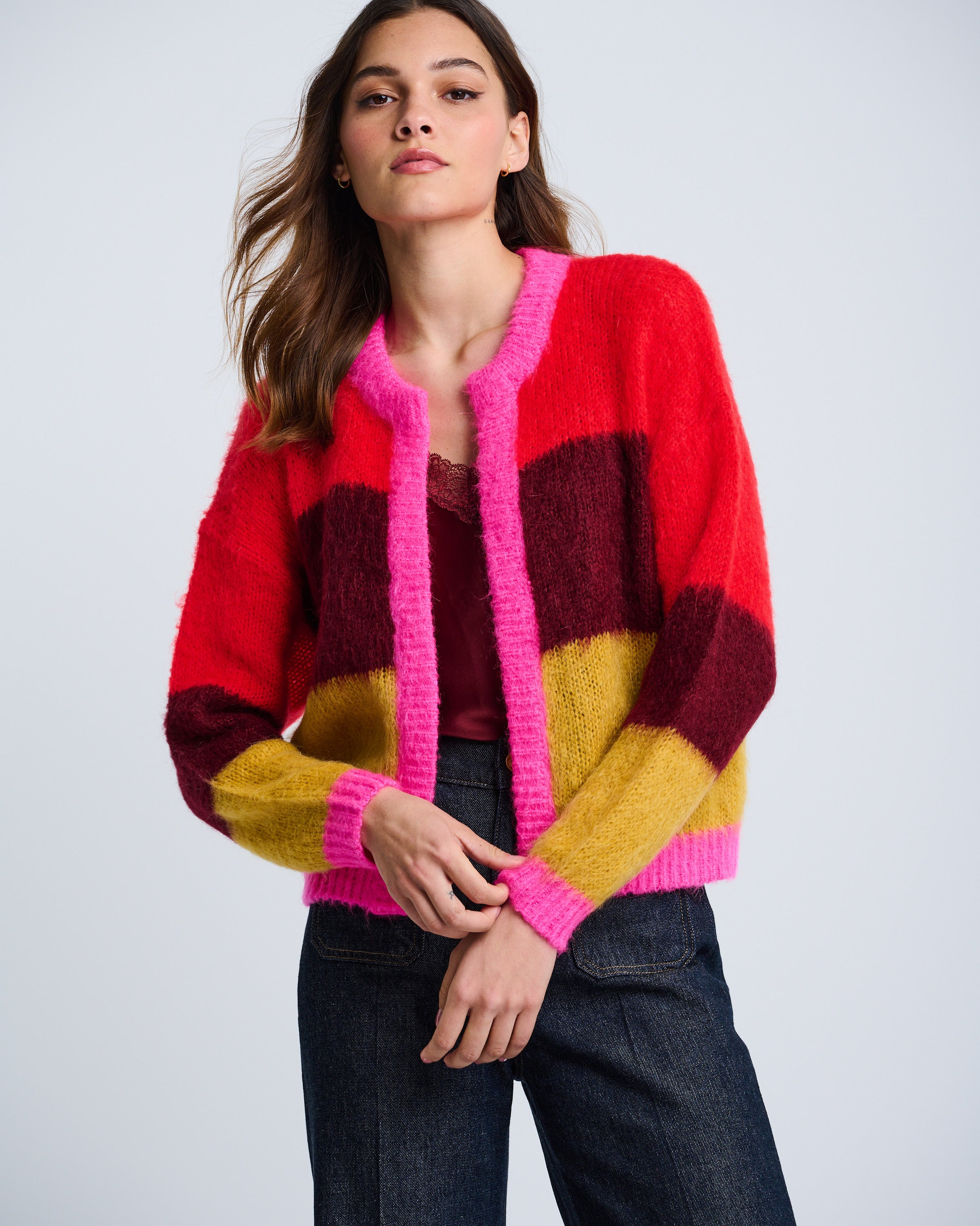 LUX Color Block Cardi