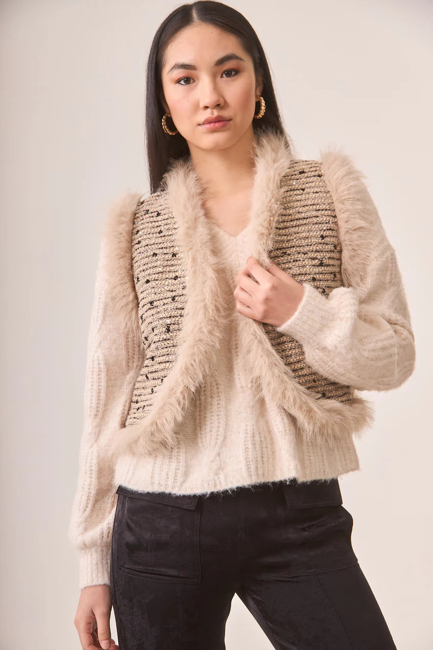 Fancy Fur Tweed Vest