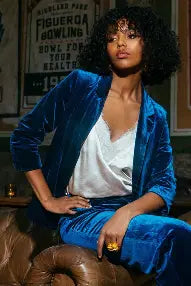 Teal Velvet Blazer