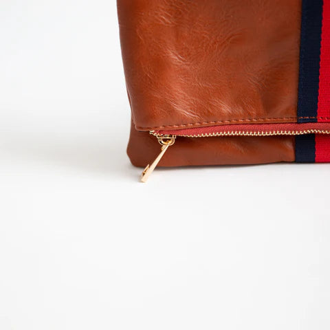 Preppy Stripe Foldover Clutch