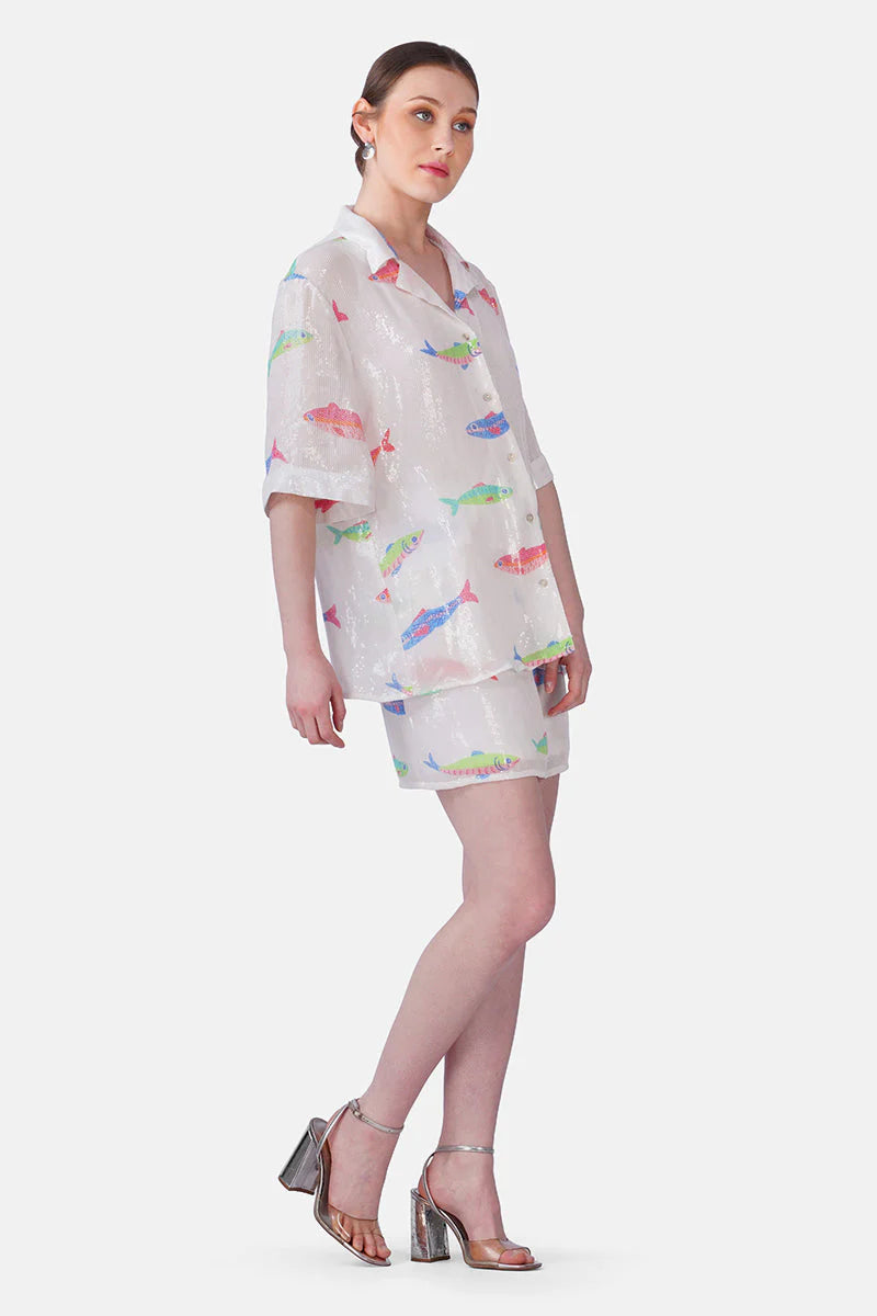 Salt and Sea Sequenced Fish Printed Shirts
