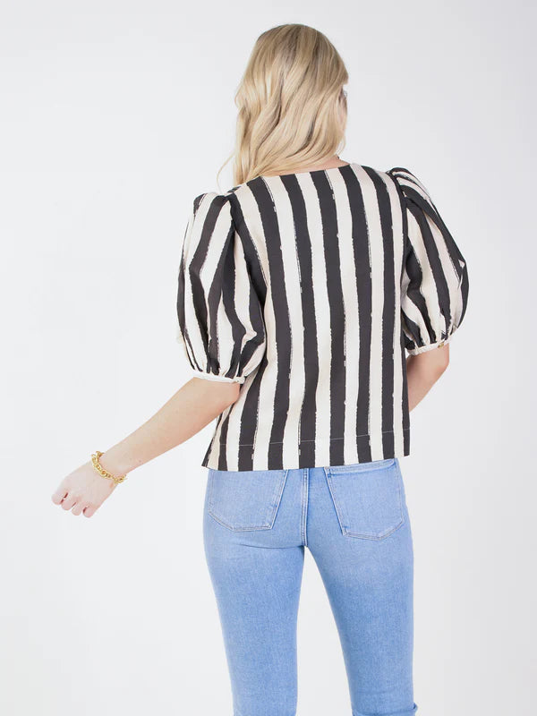 Penny Top - Stripe Noir