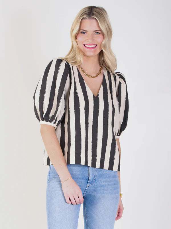 Penny Top - Stripe Noir