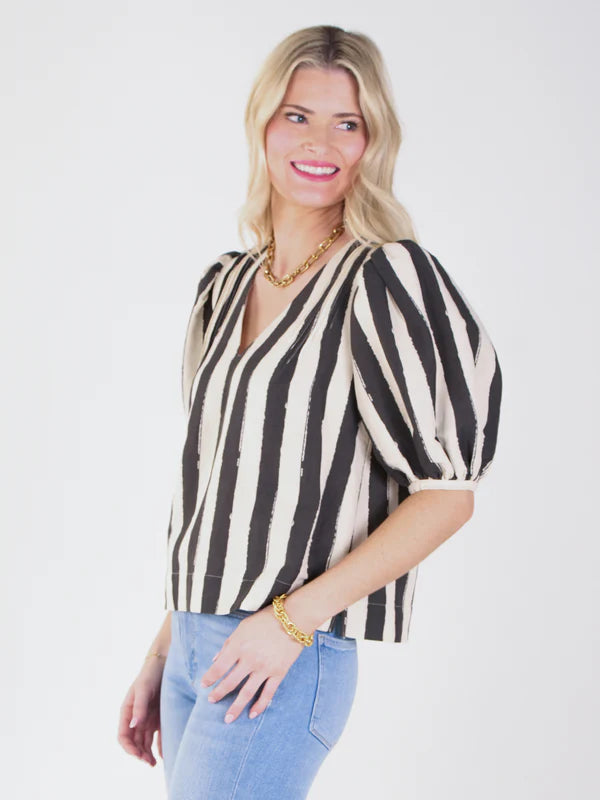 Penny Top - Stripe Noir