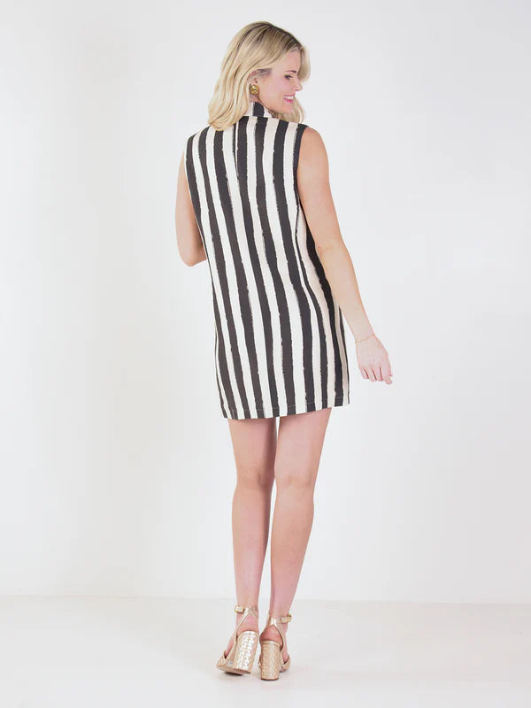 Veronica Dress - Stripe Noir