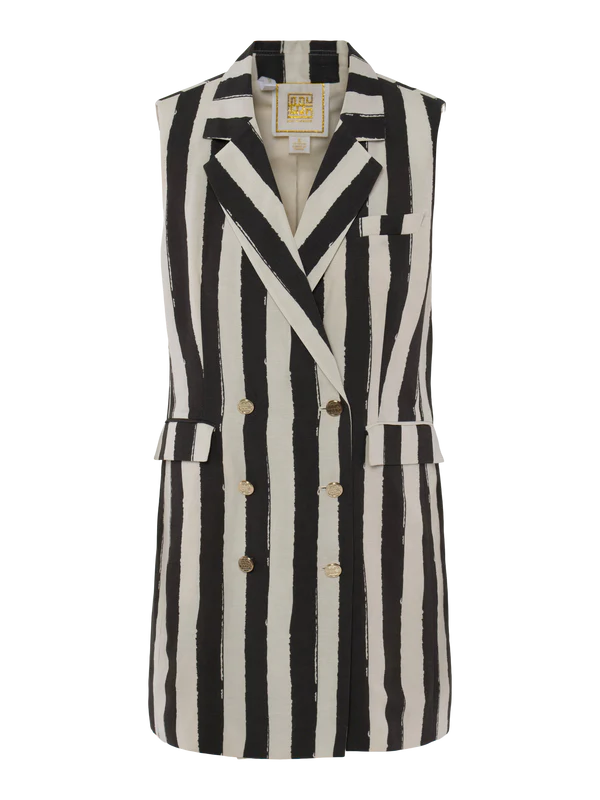 Veronica Dress - Stripe Noir