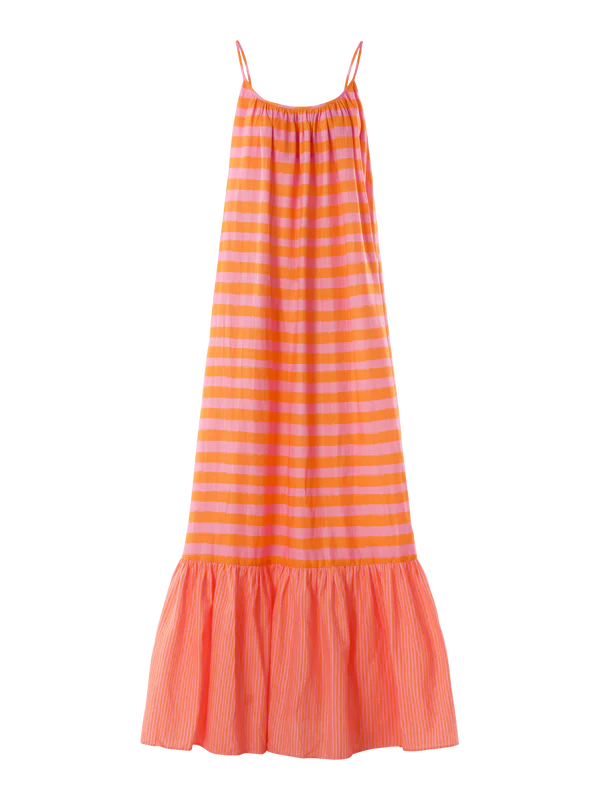 Susannah Maxi - Coral Pink Stripe