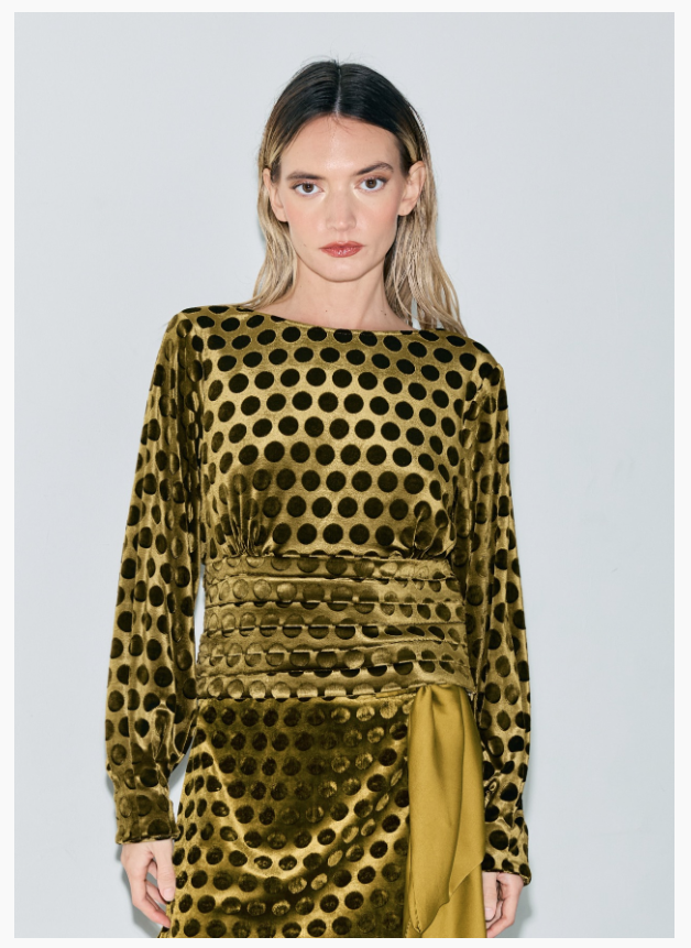 Olive Velvet Top