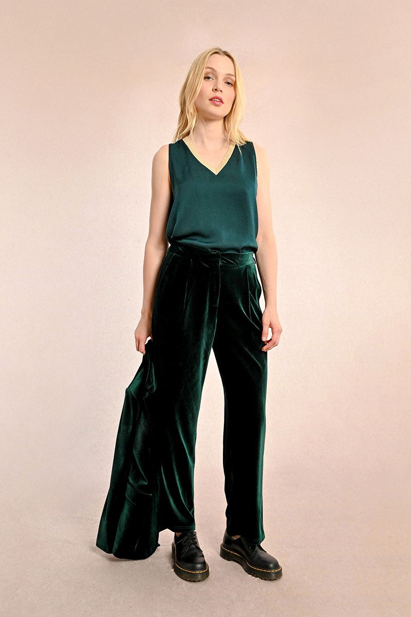 Jade Velvet Trouser