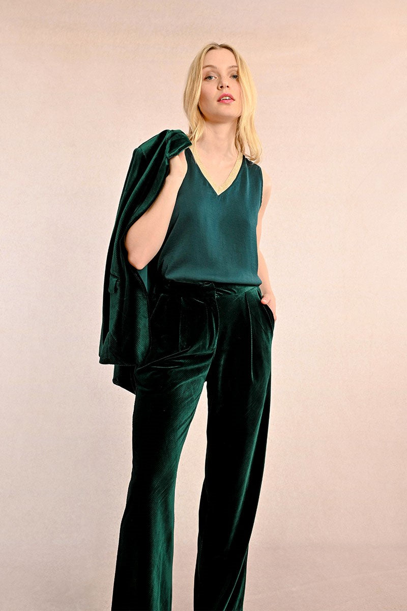 Jade Velvet Trouser