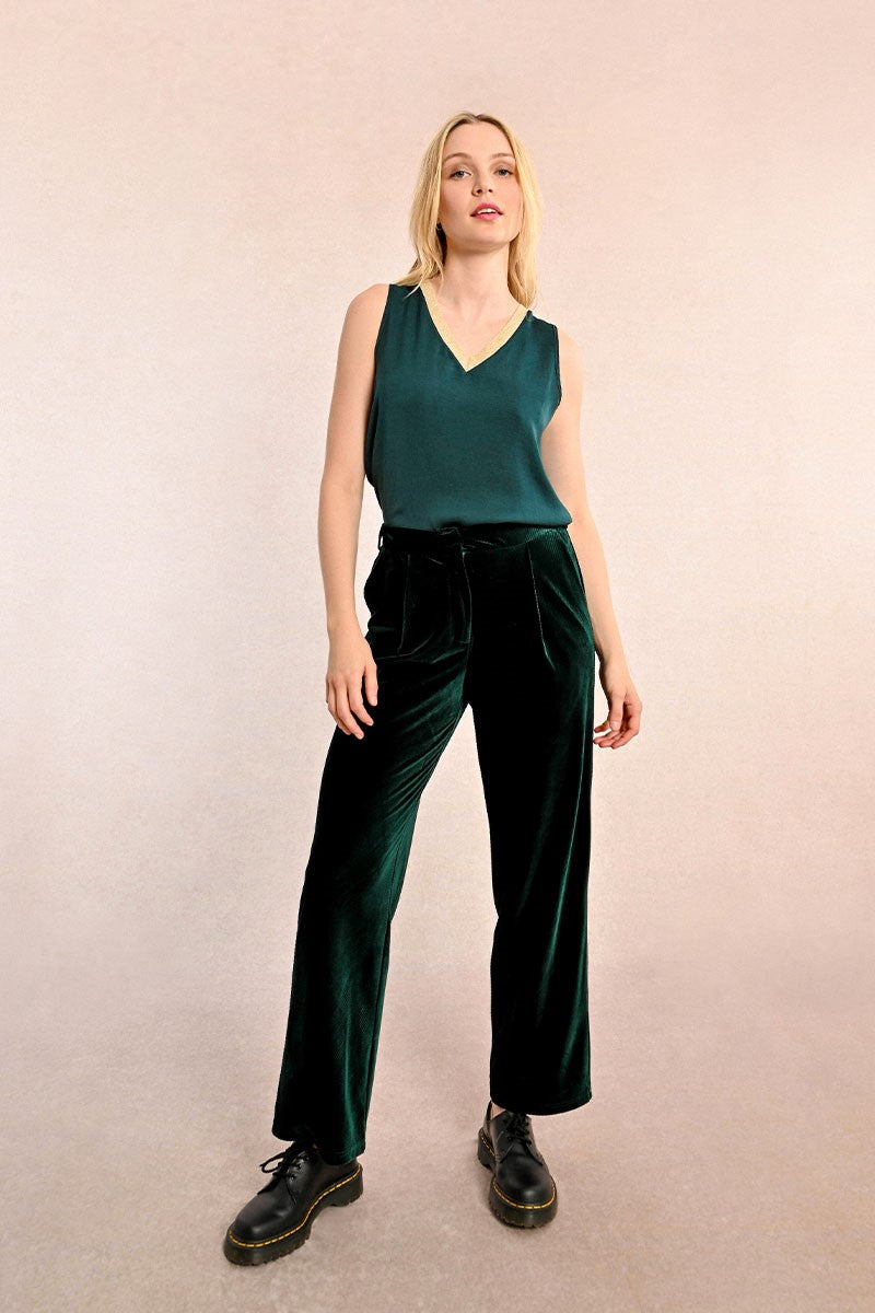 Jade Velvet Trouser