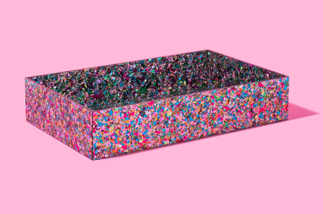 Acrylic Nesting Tray - Medium - Colorful Confetti