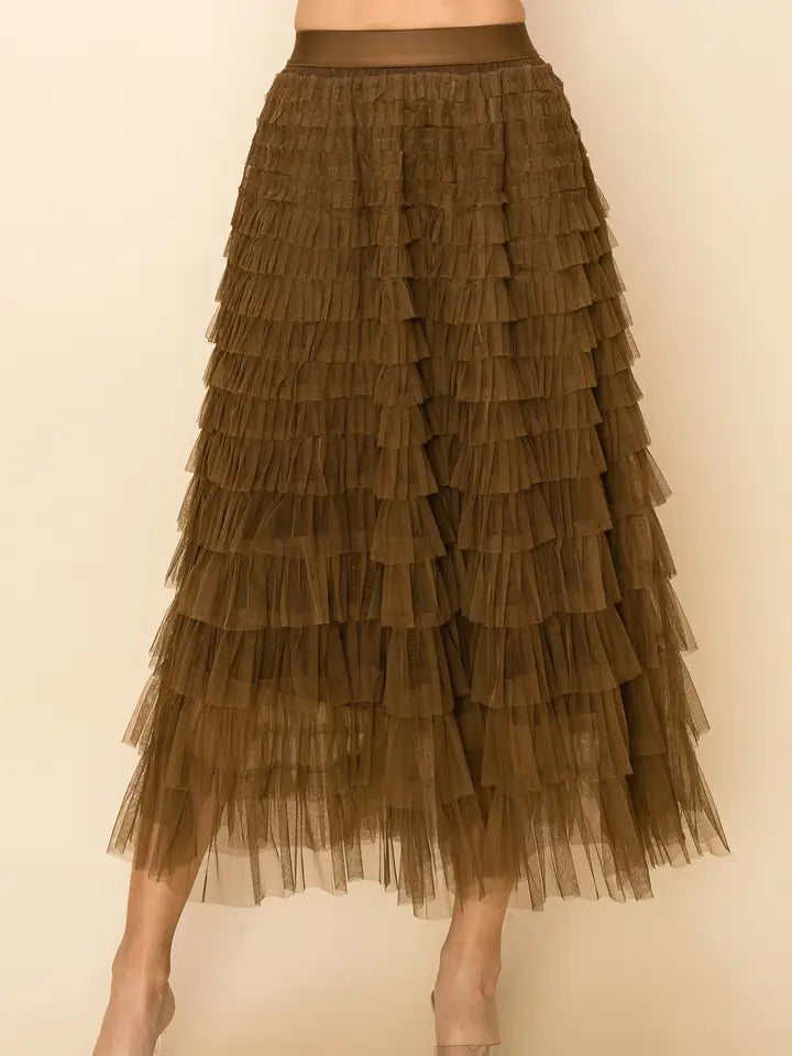 Cocoa Tulle Maxi