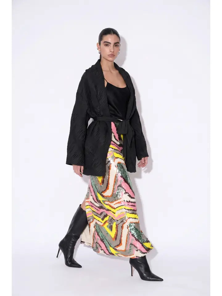 Rainbow Wave Sequin Skirt