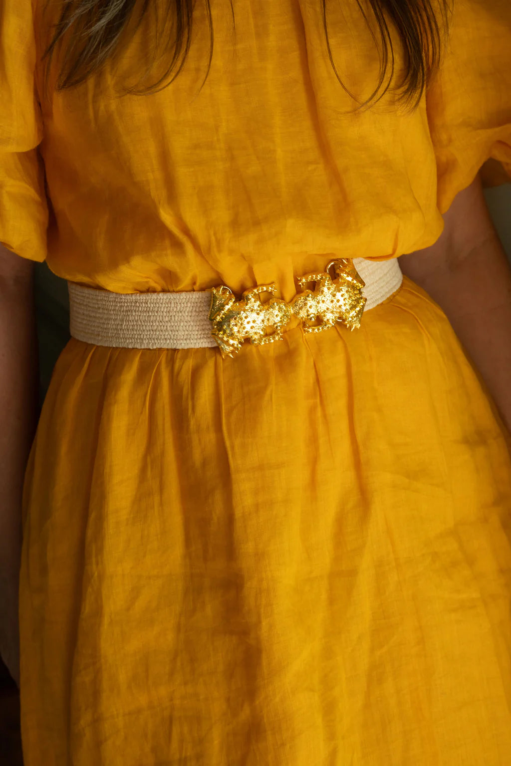 Stretch Raffia Belt