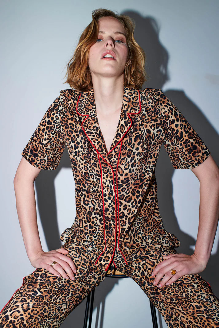 Silky Leopard Button up