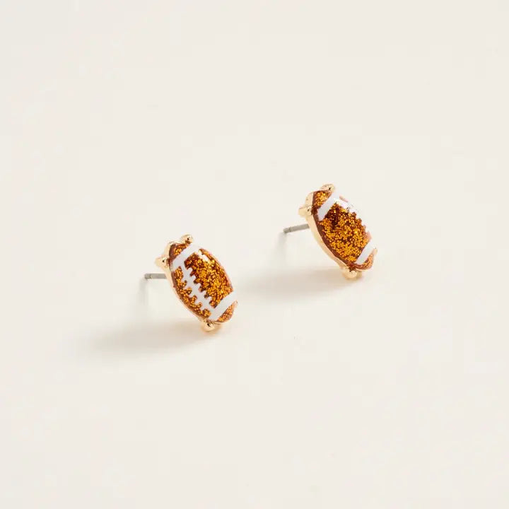 Glitter Football Earrings