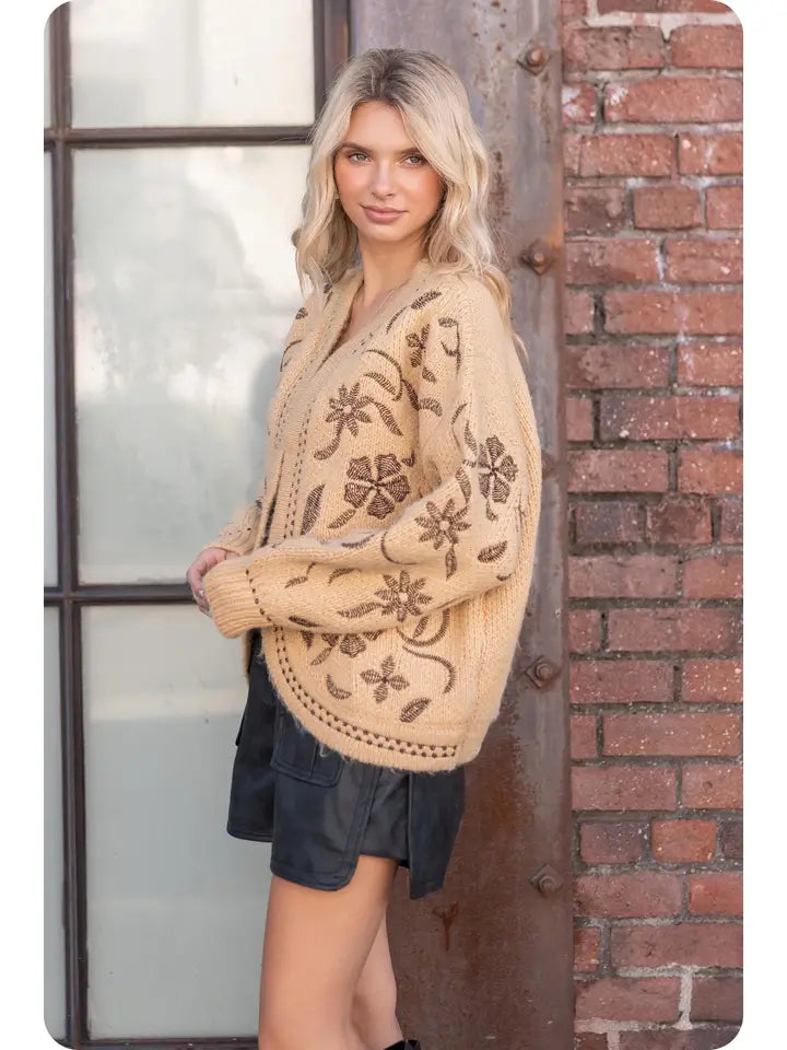Mustard Floral Cardi