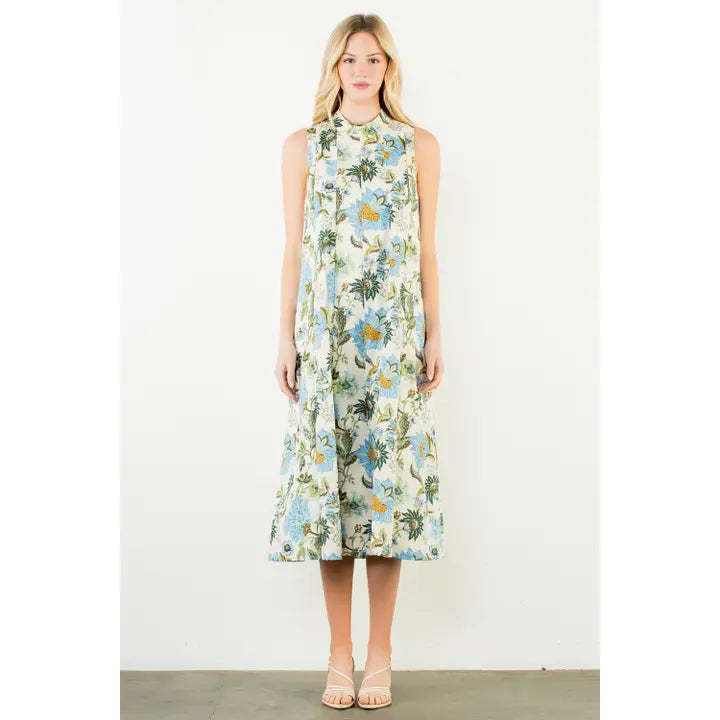 Blue Hues Floral Dress