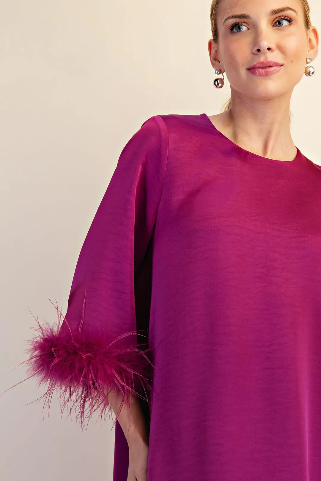 Feather Trim Dress