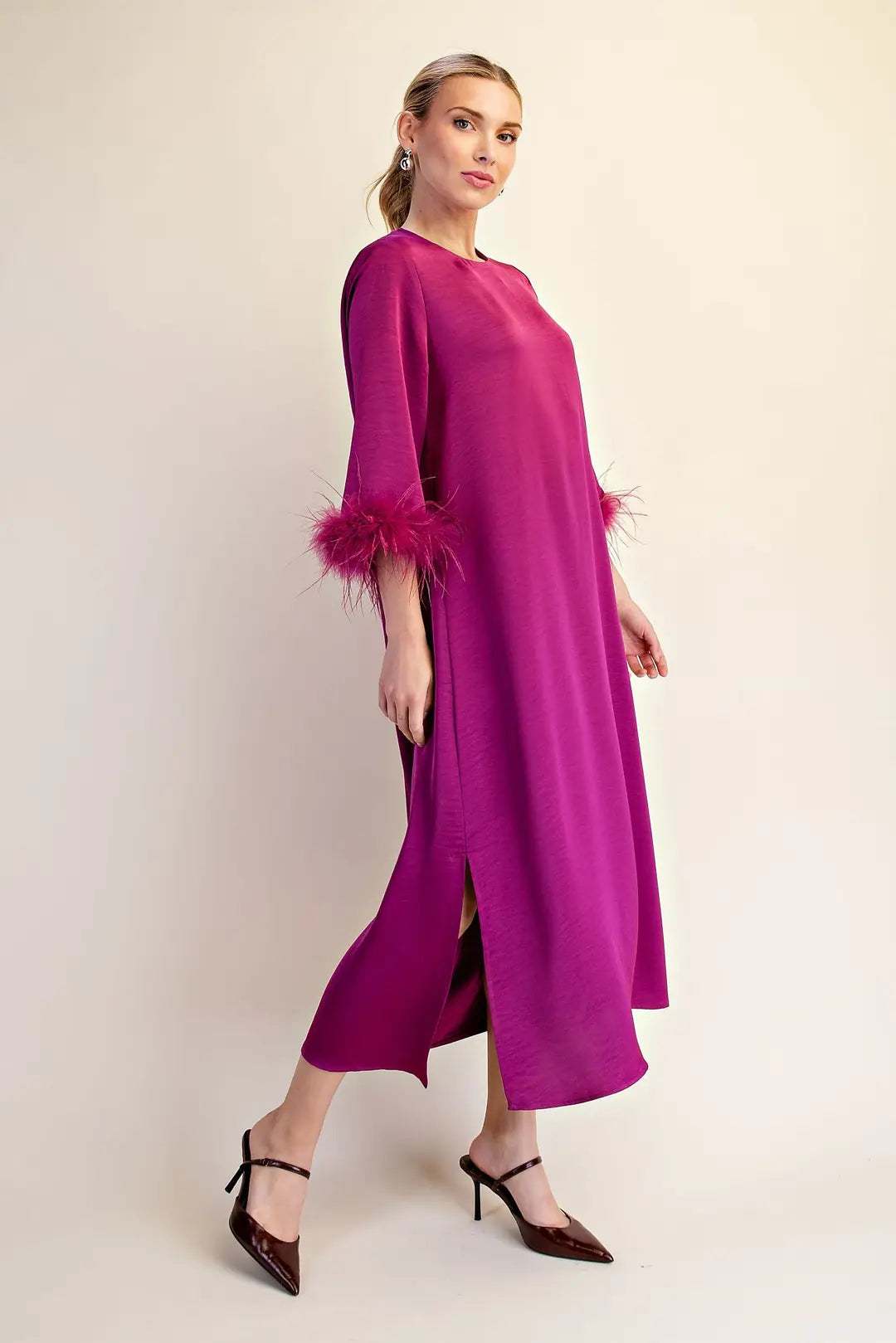 Feather Trim Dress