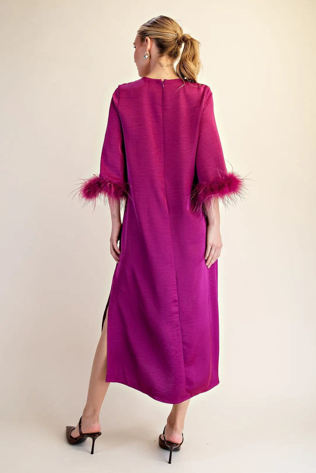 Feather Trim Dress