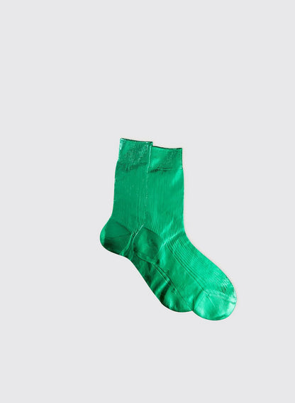 Metallic Ribbed Socks