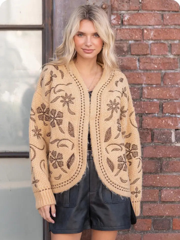 Mustard Floral Cardi