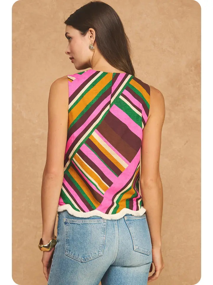 Festive Fringe Scalloped Top