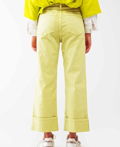 Wide Leg Denim in Citrus