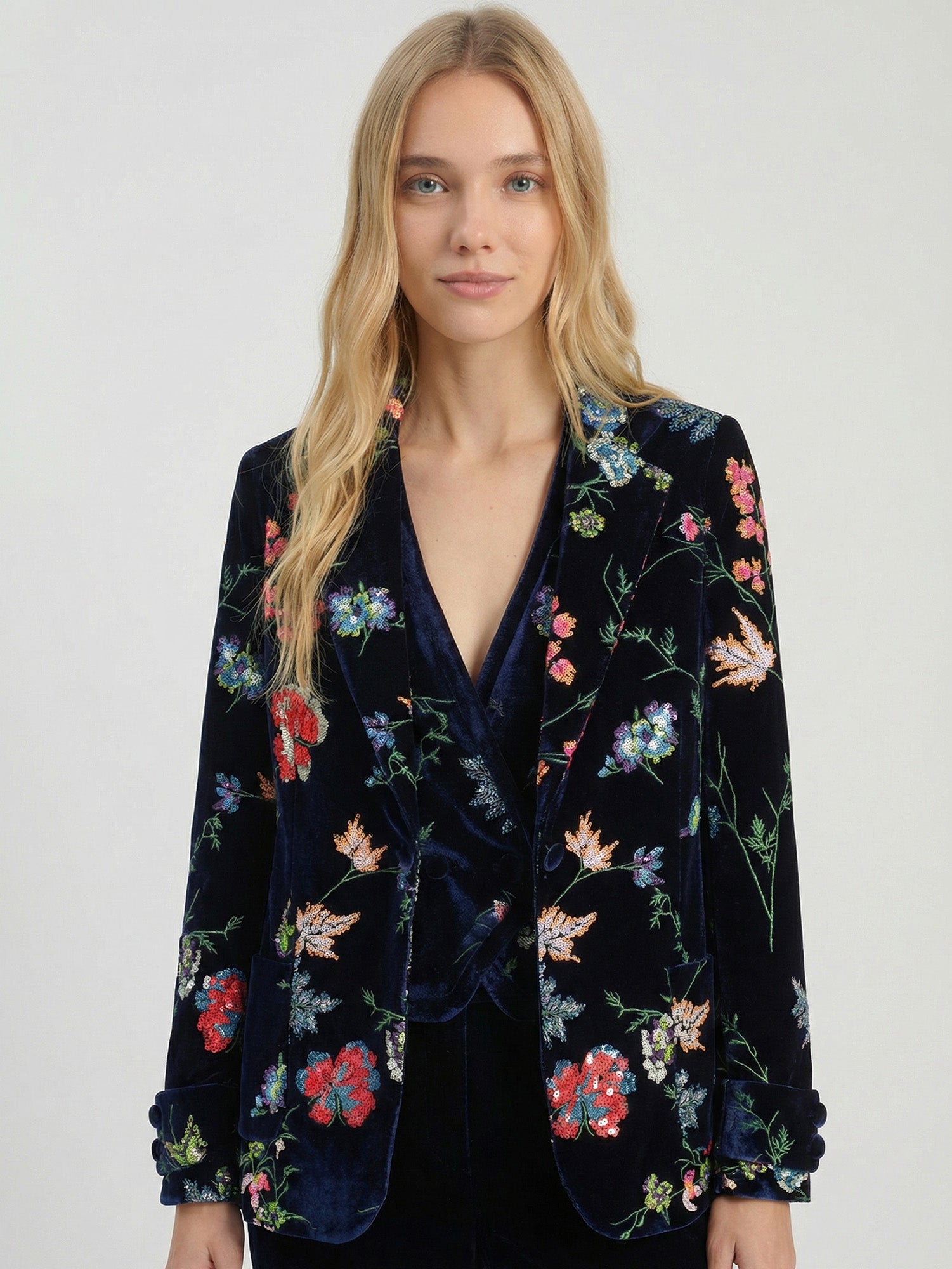 Adorned in Sequins Velvet Blazer