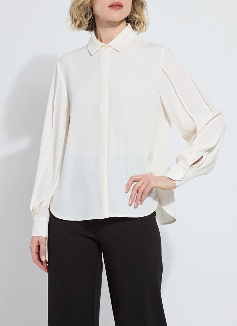 Ivory Balloon Sleeve Blouse