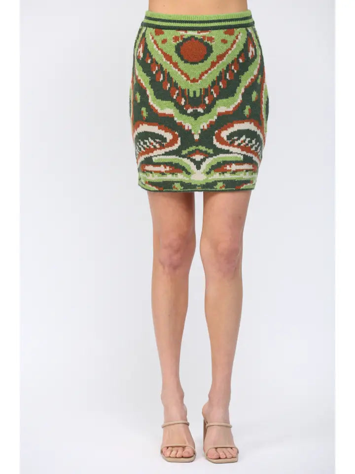 Green Knit Skirt