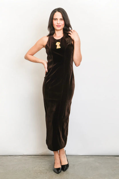 Keyhole Velvet Dress